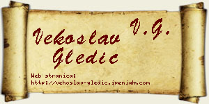 Vekoslav Gledić vizit kartica